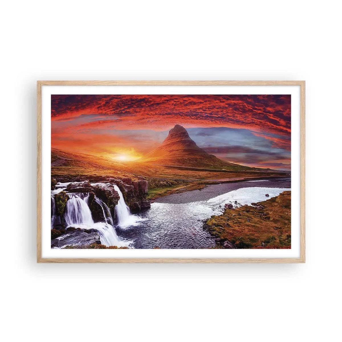 Poster in cornice rovere chiaro - Paesaggio della Terra di Mezzo - 91x61 cm