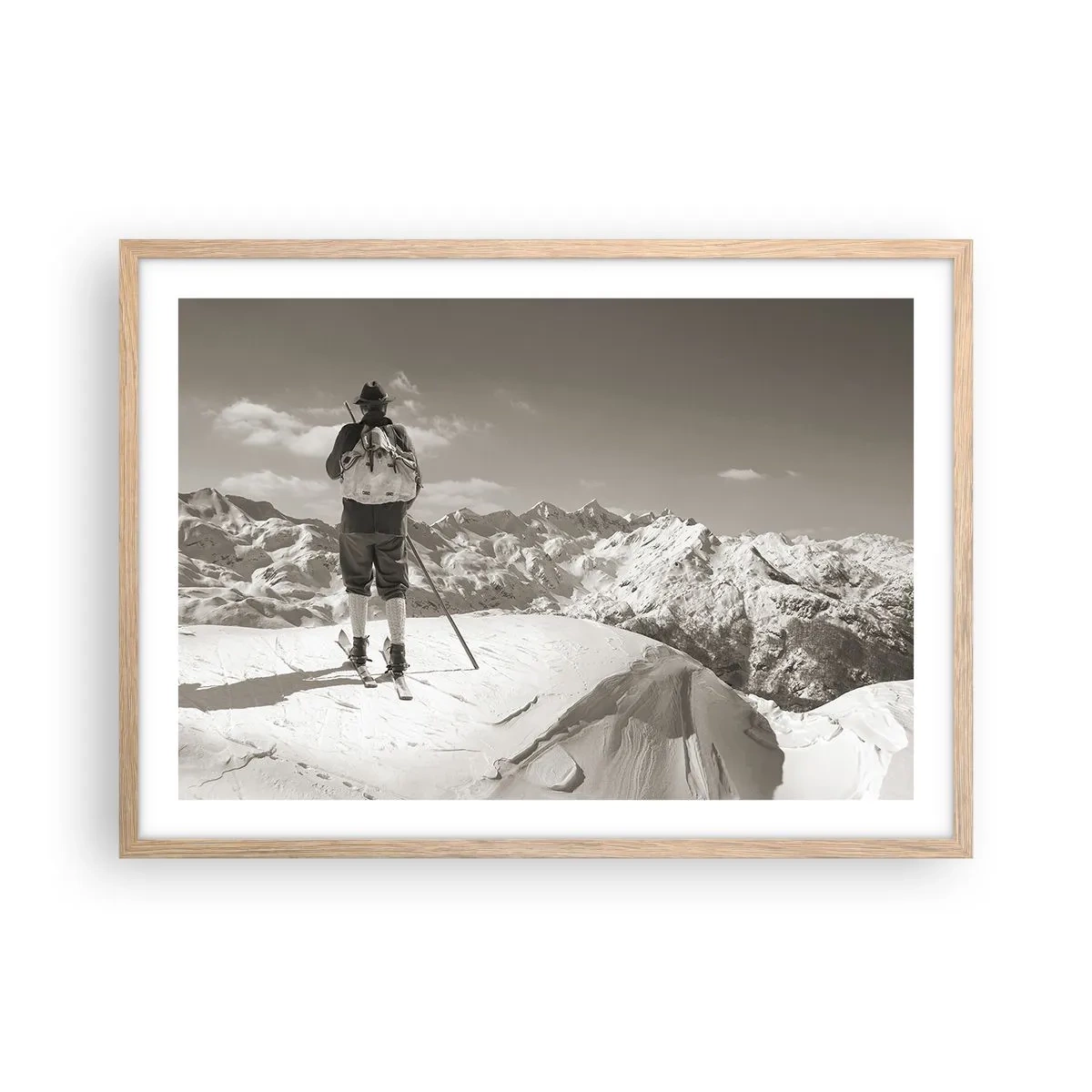 Poster in cornice rovere chiaro - E i monti sono immutabili - 70x50 cm