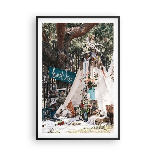 Poster in cornice nera - Make love... - 61x91 cm