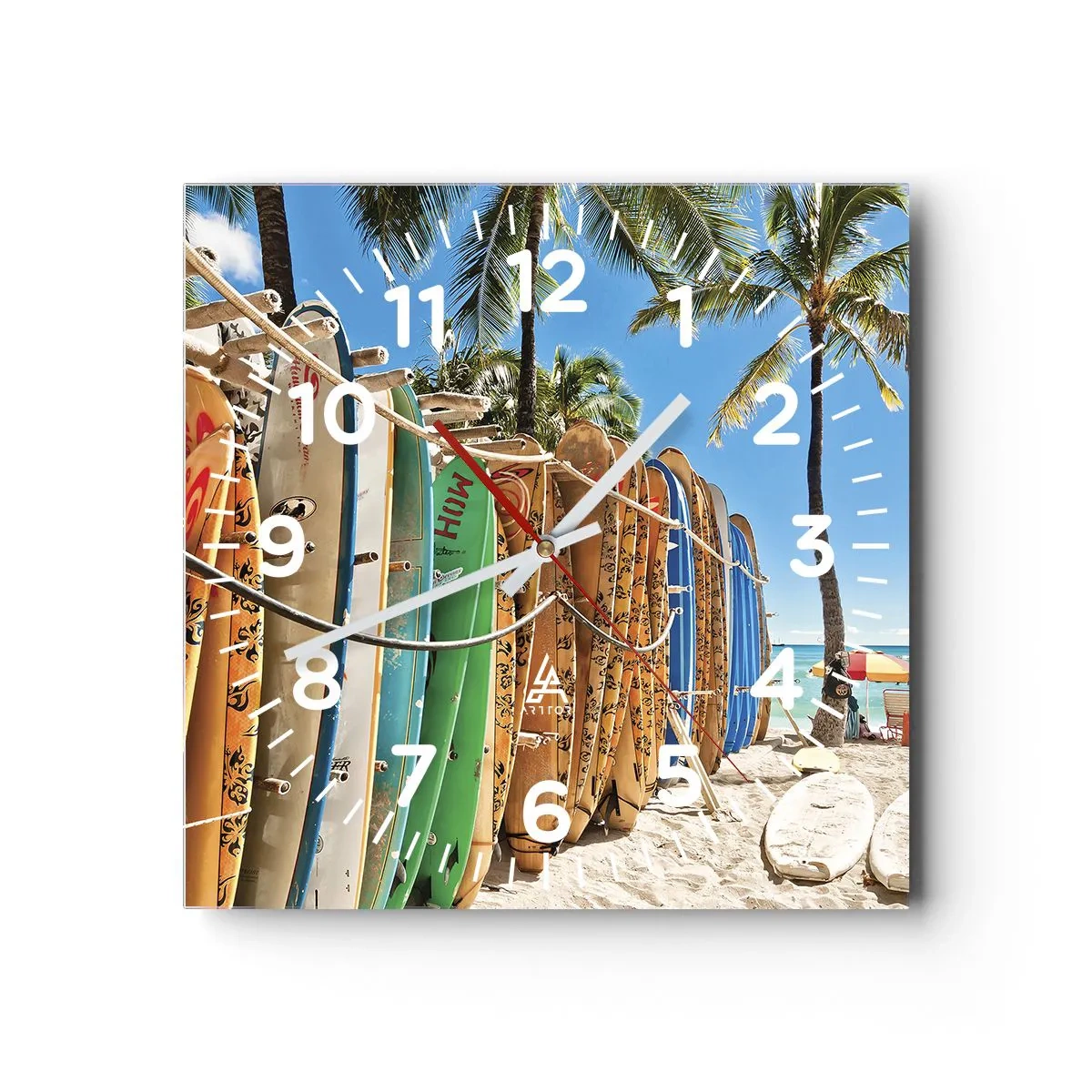 Orologio da parete - Orologio in Vetro - Divertimento sotto il sole - 30x30 cm