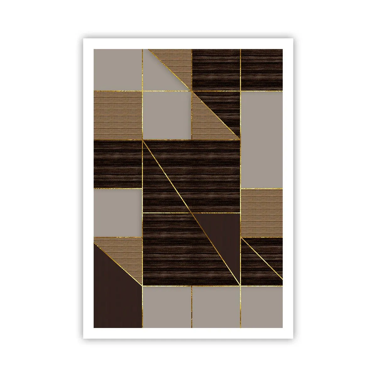 Poster - Mosaico di marrone e oro - 70x100 cm