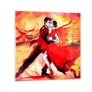 Quadro su vetro - Il ritmo porpora della passione - 70x70 cm