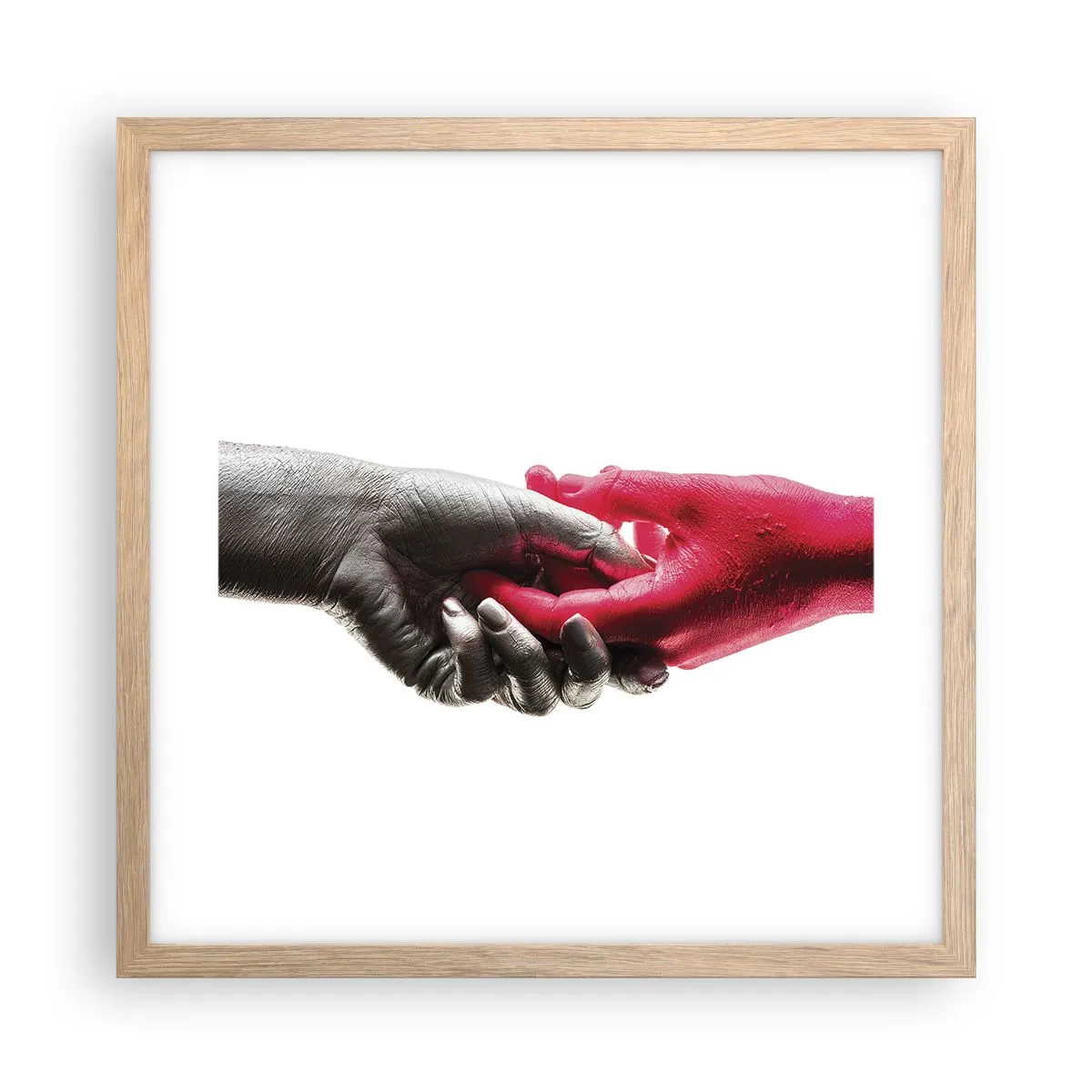 Poster in cornice rovere chiaro - Insieme, sebbene diversi - 40x40 cm