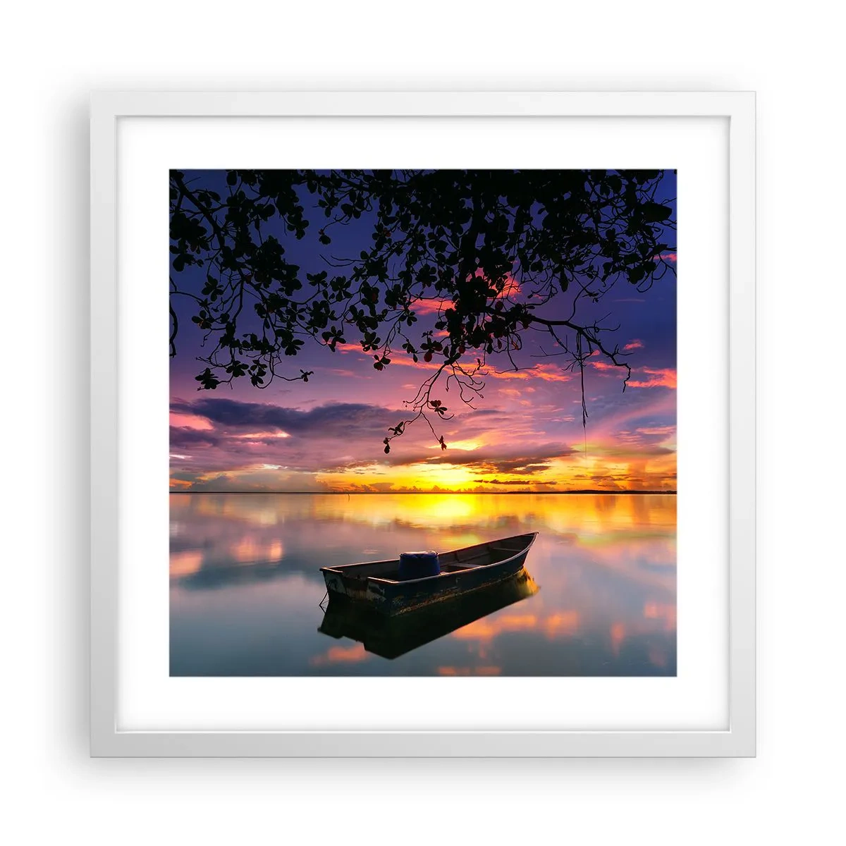 Poster in cornice bianca - Ti sembra di essere sospeso nel cielo... - 40x40 cm