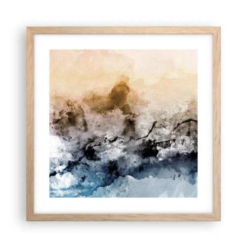 Poster in cornice rovere chiaro - Immersi in una nuvola di nebbia - 40x40 cm