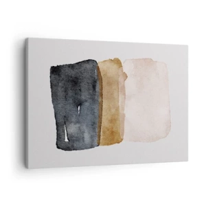 Quadro su tela - Stampe su Tela - Una composizione minimalista di tre rettangoli nei toni della terra. - 70x50cm - Composizione di colori della terra - Decorazione murale moderna per soggiorno e camera da letto ARTTOR