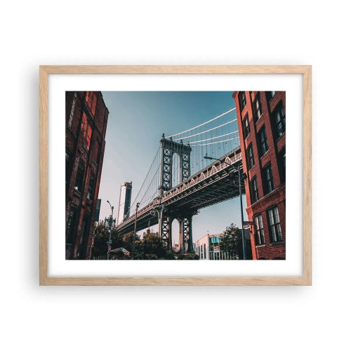 Poster in cornice rovere chiaro - Sopra le onde della città - 50x40 cm