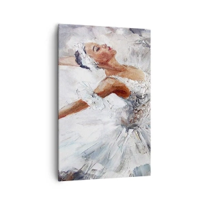 Quadro su tela - Stampe su Tela - Una ballerina in abito bianco che balla - 80x120cm - Delicata e leggera come il tulle - Decorazione murale moderna per soggiorno e camera da letto ARTTOR