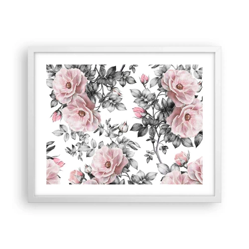 Poster in cornice bianca - Perdersi tra le rose - 50x40 cm
