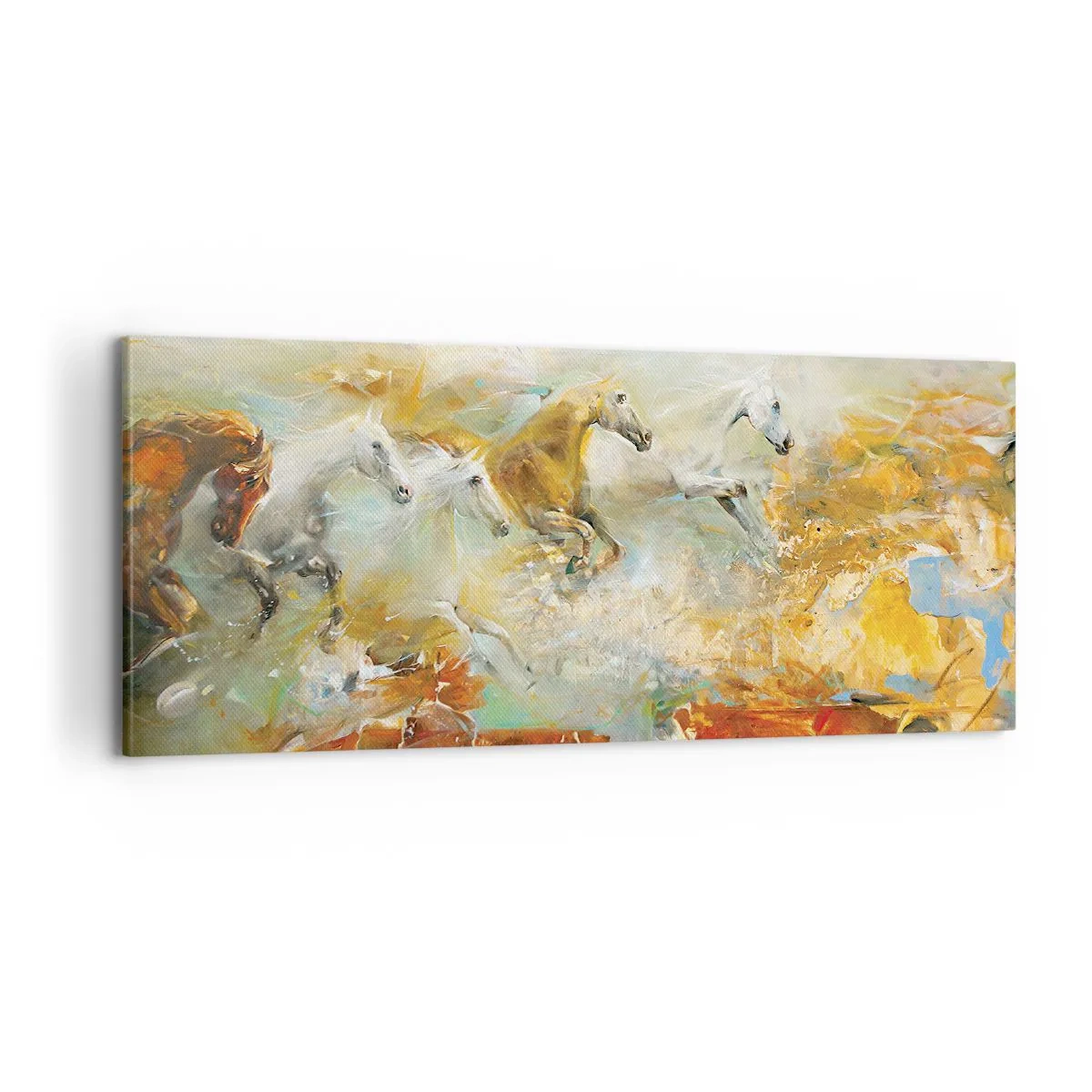Quadro su tela - Stampe su Tela - Al galoppo attraverso la luce - 100x40 cm