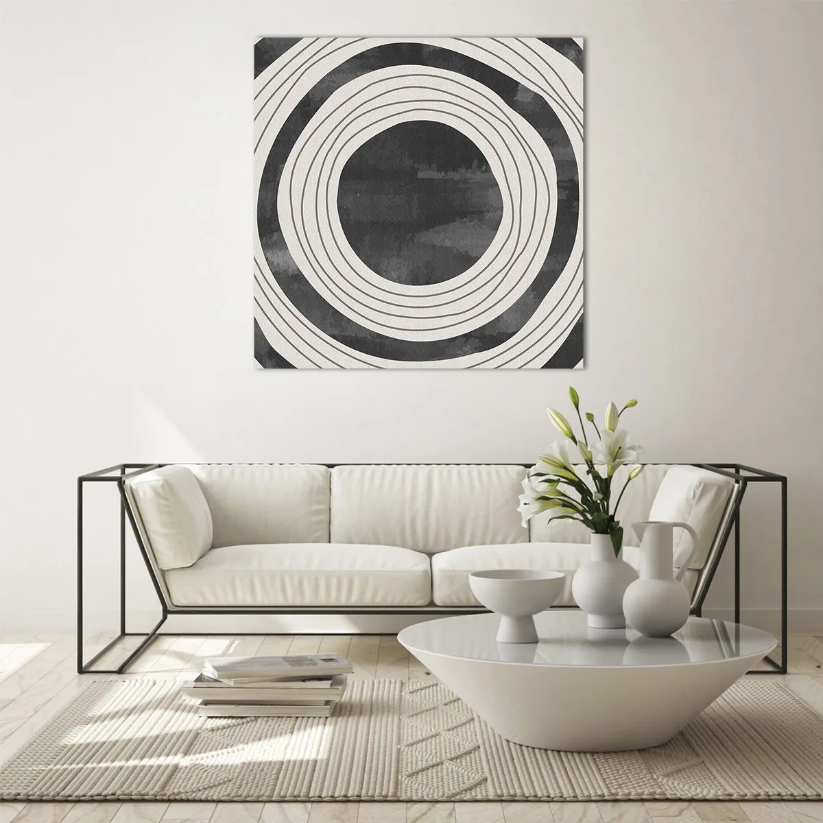 Quadro su vetro - Proprio al centro - 60x60 cm