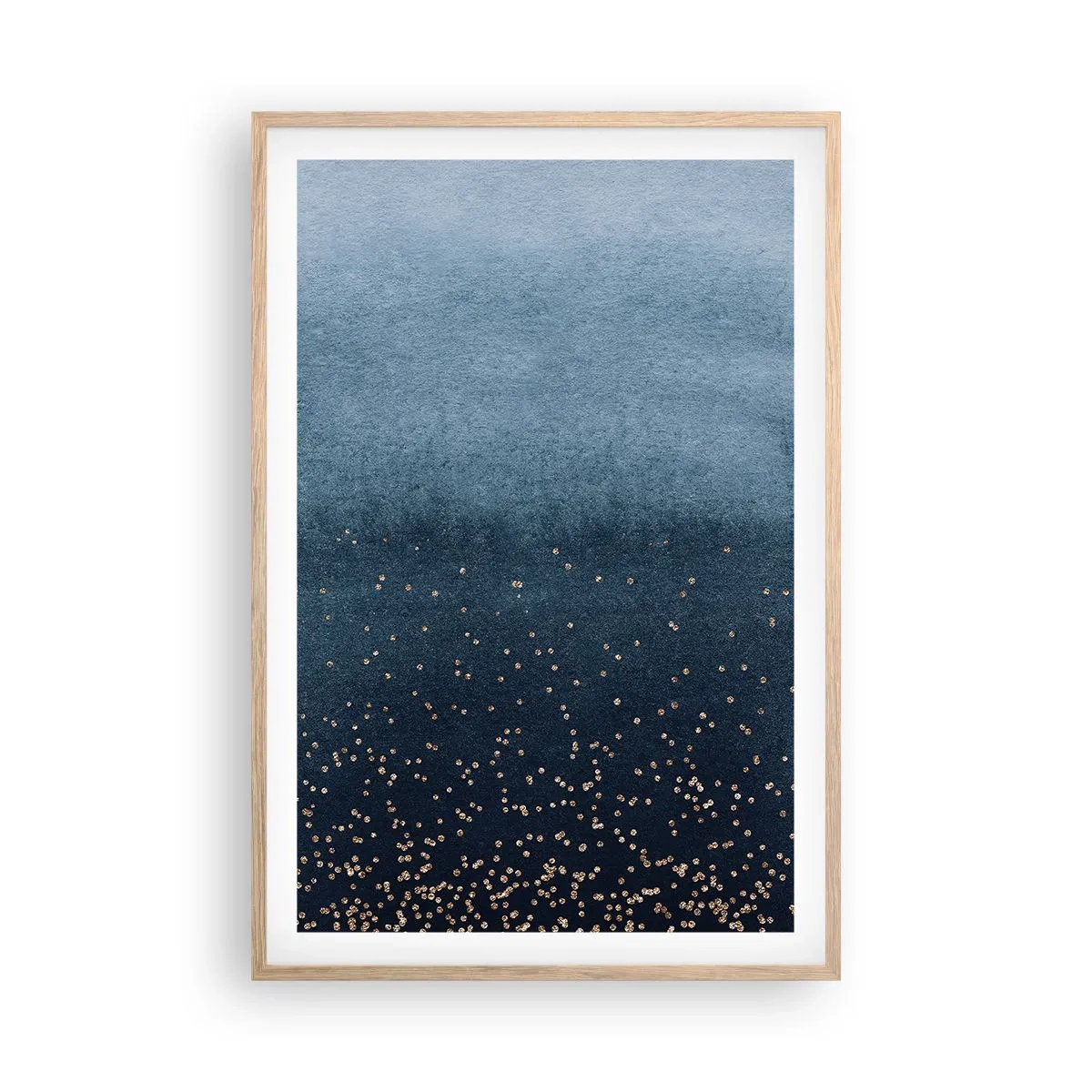 Poster in cornice rovere chiaro - Composizione: fasi blu - 61x91 cm