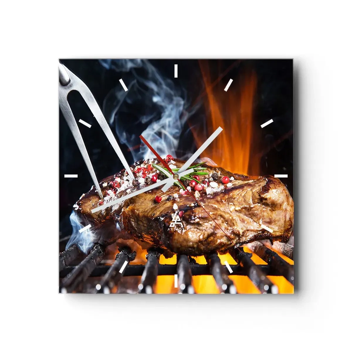 Orologio da parete - Orologio in Vetro - Succosa e profumata - 40x40 cm