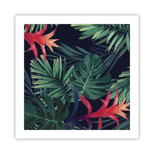 Poster - Fiammante nel verde - 50x50 cm