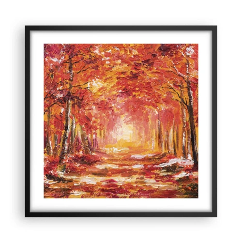 Poster in cornice nera - Foresta di rame - 50x50 cm