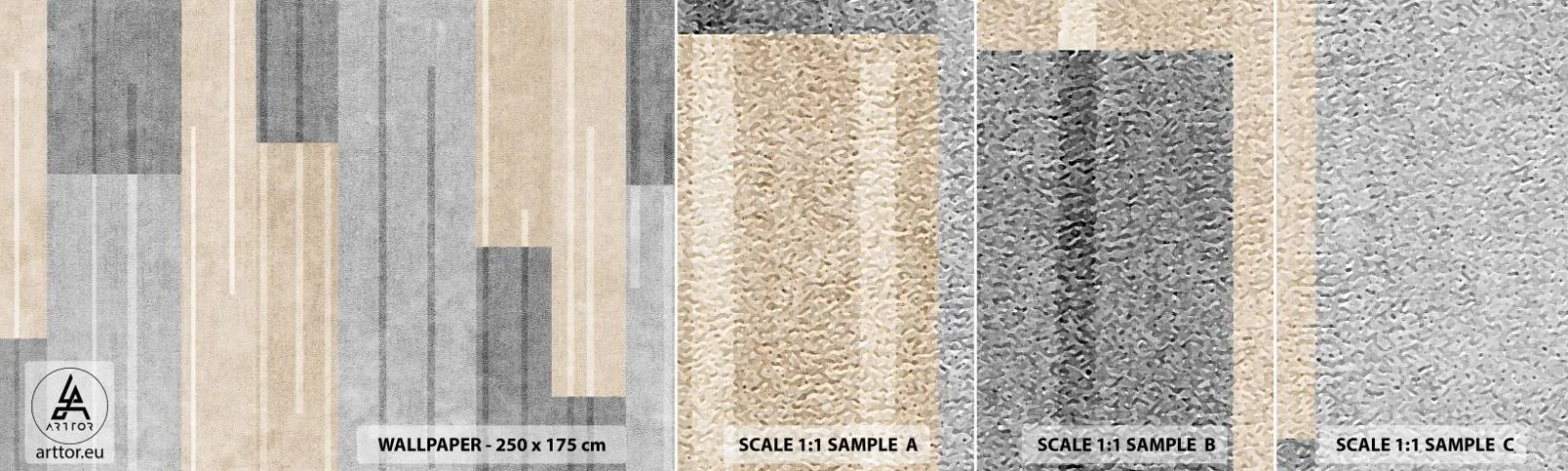 Campione di Fotomurale Adesivo Deluxe Sticker - Composizione: rigare dritto - Astrazione, Linee, Pastello - 100x30 cm