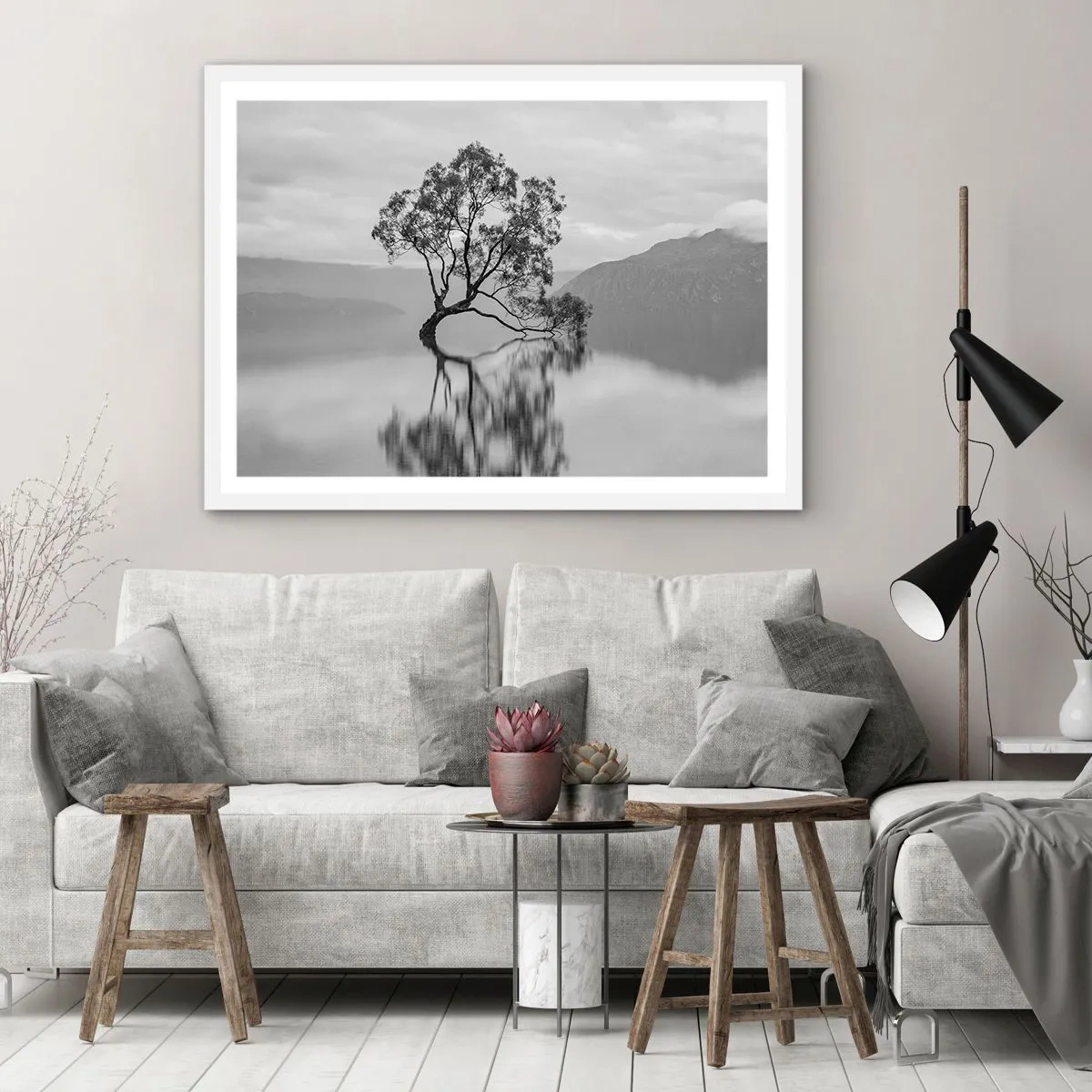 Poster in cornice bianca - C'è un paese così - 70x50 cm