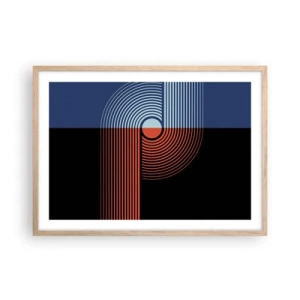 Poster in cornice rovere chiaro - Nell'abbraccio geometrico - 70x50 cm