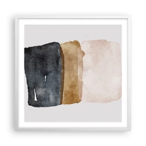 Poster in cornice bianca - Composizione di colori della terra - 60x60 cm
