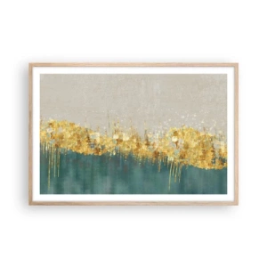 Poster in cornice rovere chiaro - Confine dorato - 91x61 cm