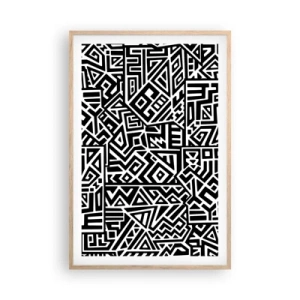 Poster in cornice rovere chiaro - Composizione precolombiana - 61x91 cm