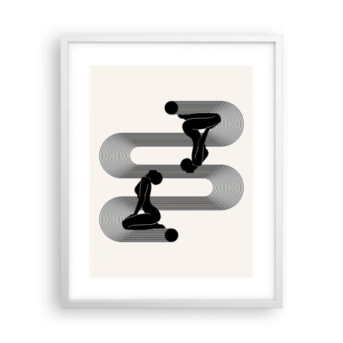 Poster in cornice bianca - Simmetria sensuale - 40x50 cm