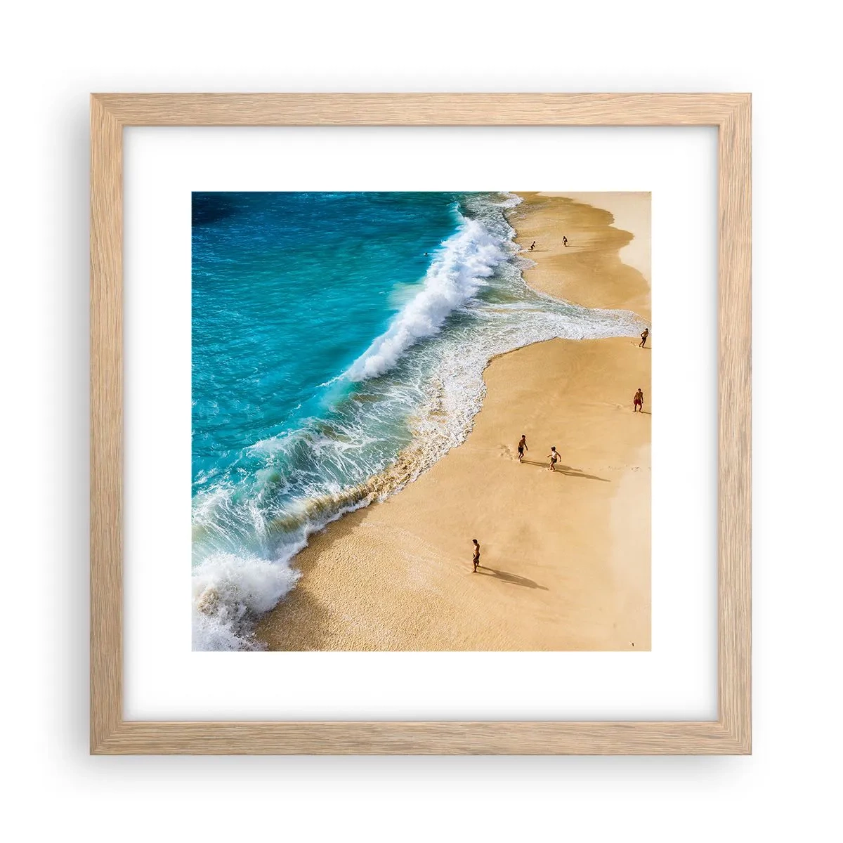 Poster in cornice rovere chiaro - E poi il sole, la spiaggia... - 30x30 cm