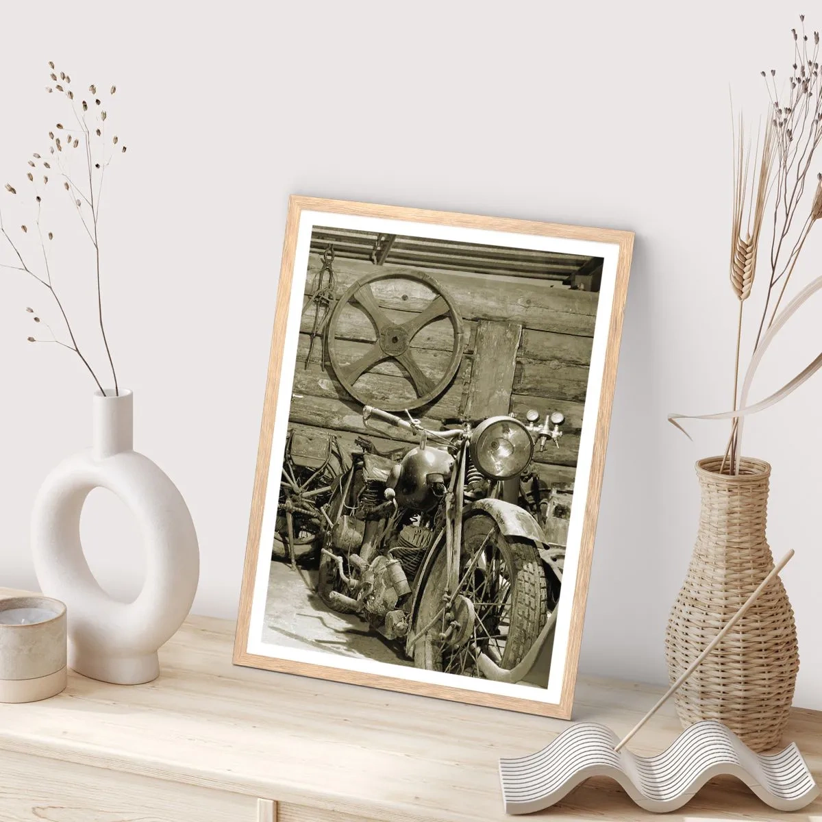 Poster in cornice rovere chiaro - Nel capanno di zio Alfredo - 61x91 cm