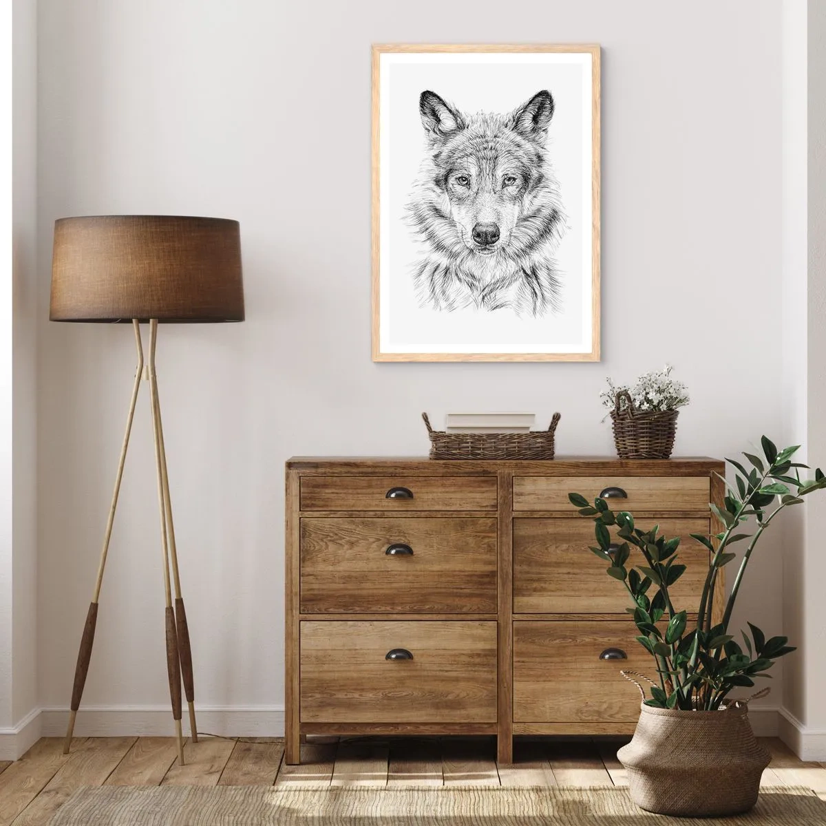 Poster in cornice rovere chiaro - Condottiero nato - 70x100 cm