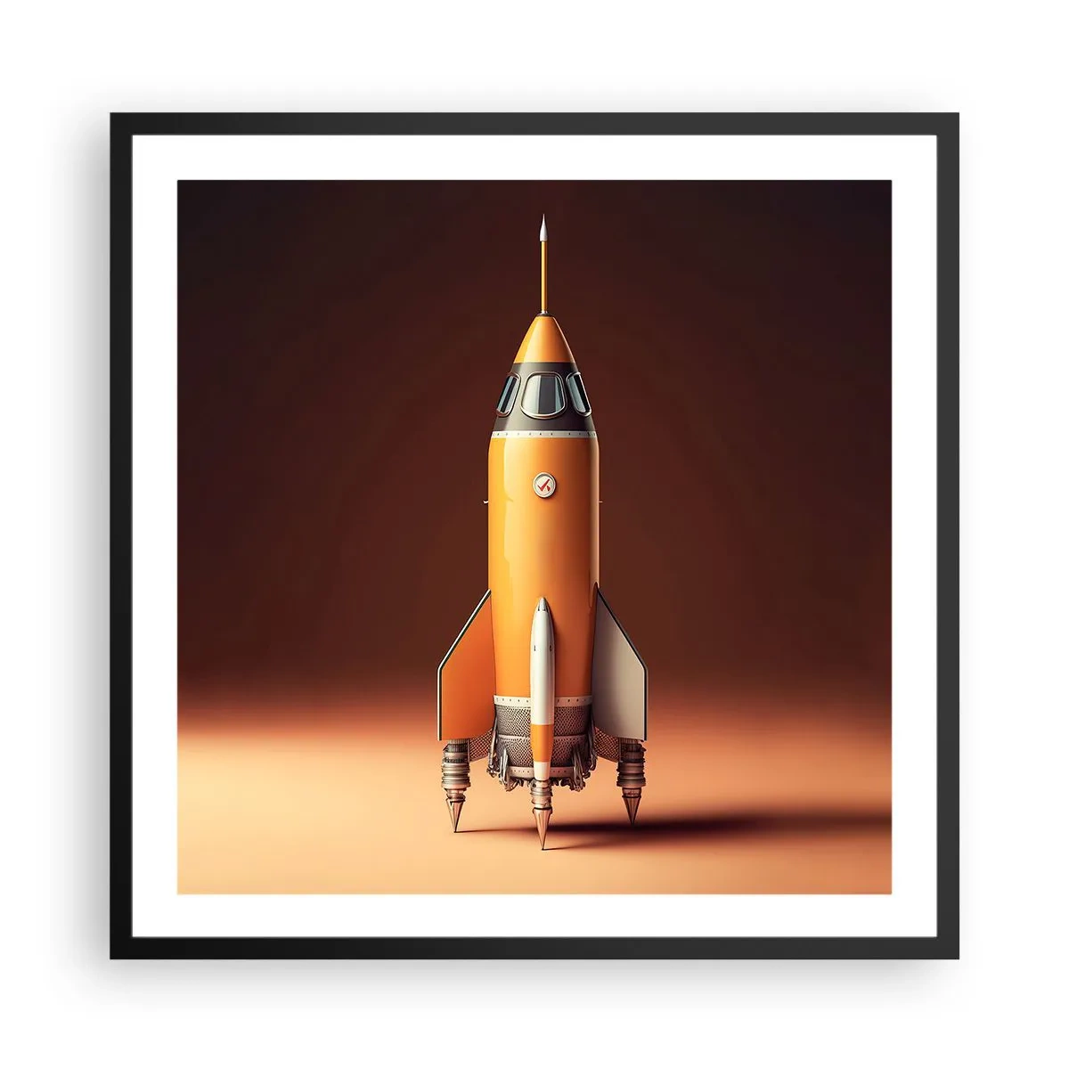 Poster in cornice nera - Si inizia dai sogni - 60x60 cm