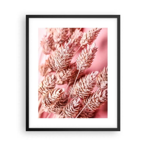 Poster in cornice nera - Cascata di fiori in rosa - 40x50 cm