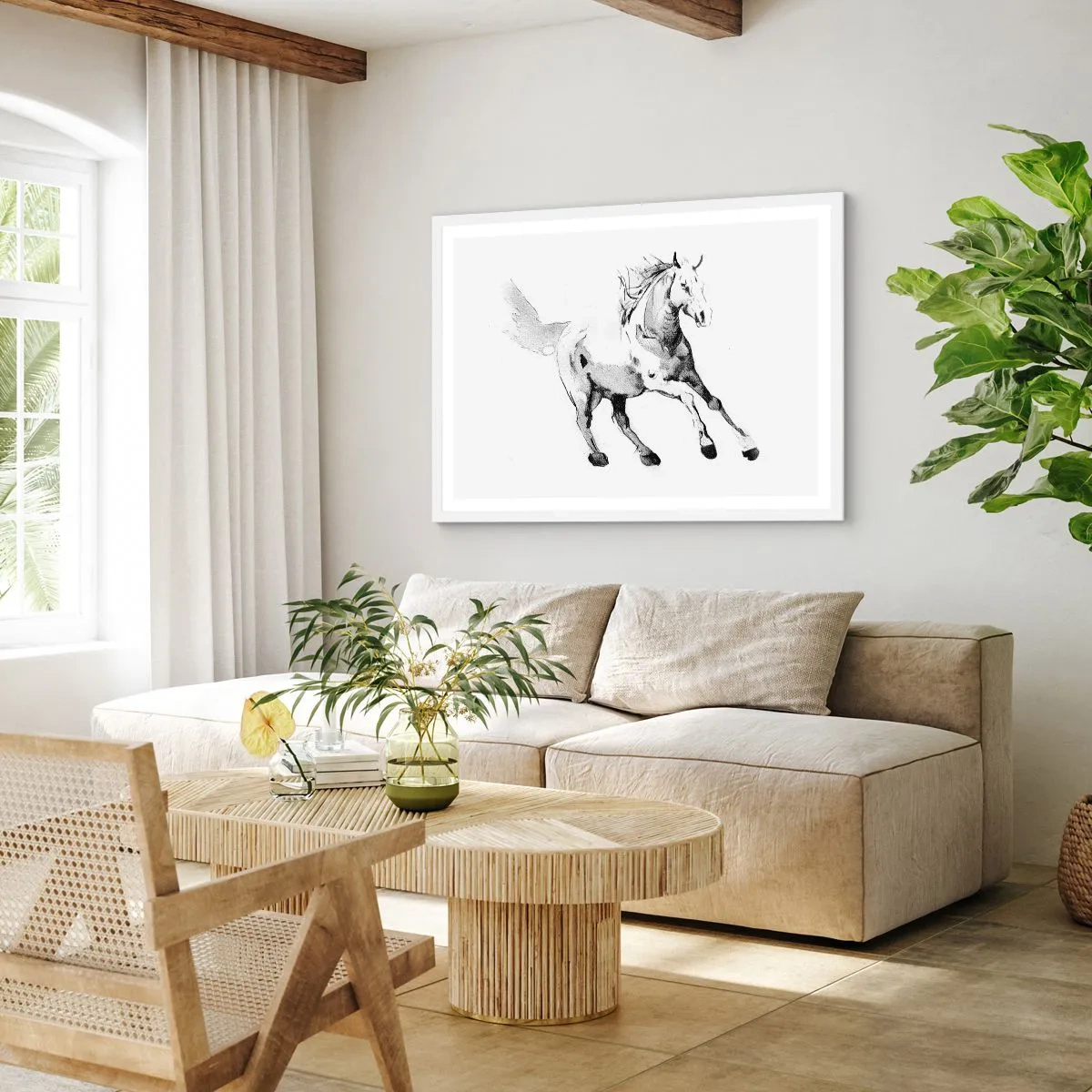 Poster in cornice bianca - Anima indomabile - 91x61 cm