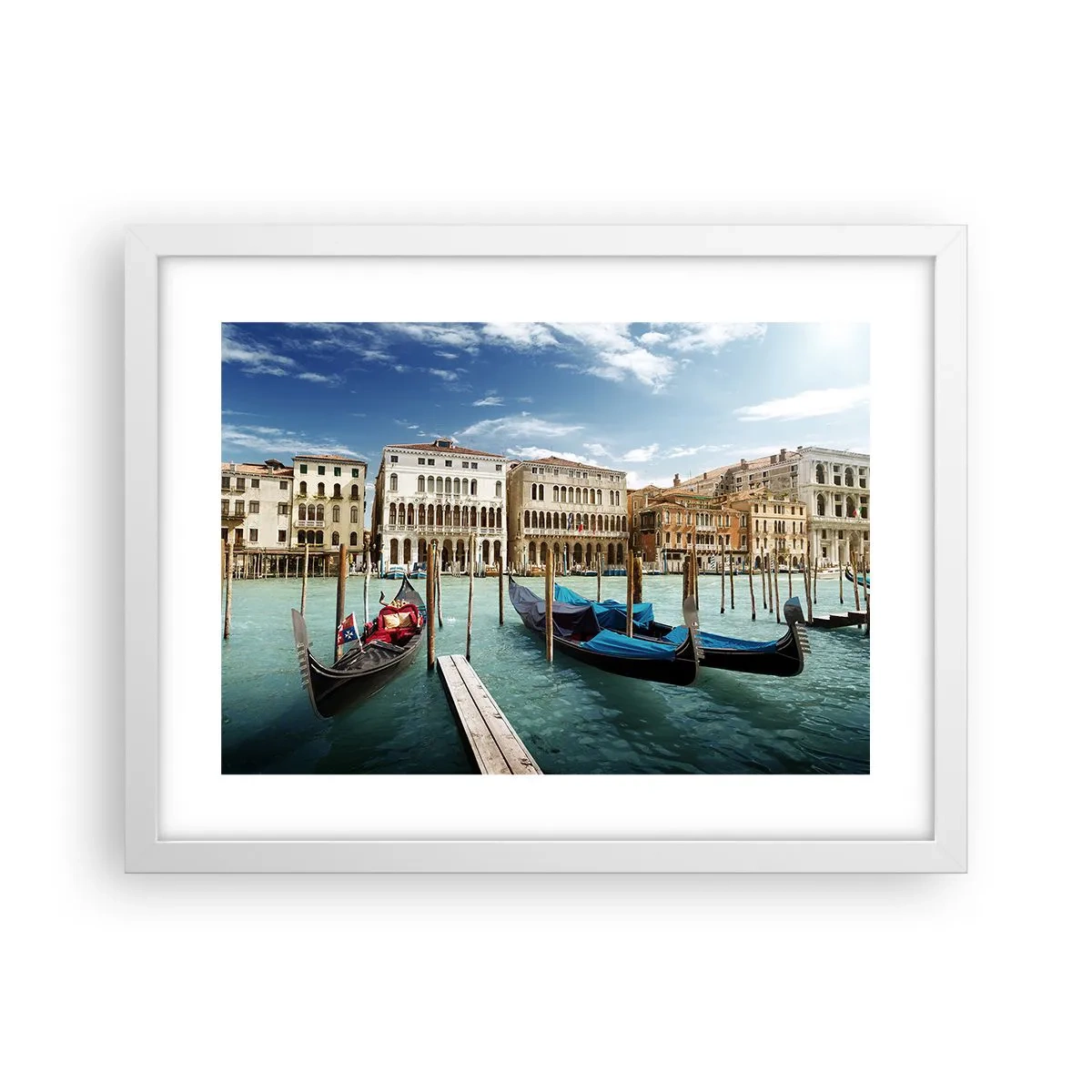 Poster in cornice bianca - Palazzi nel blu - 40x30 cm