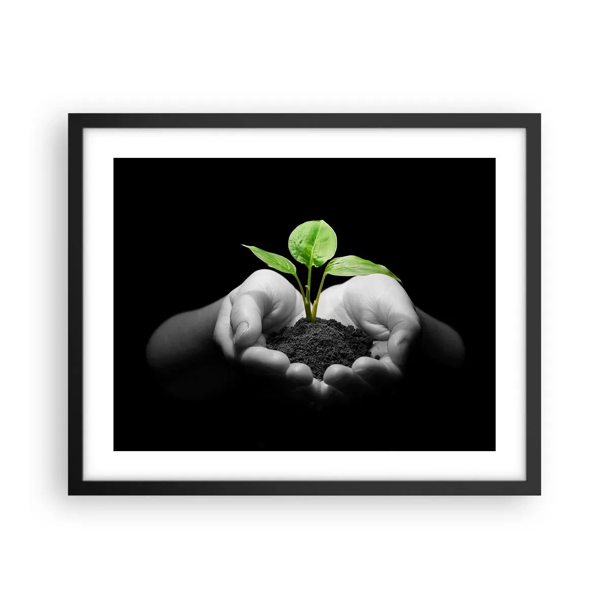 Poster in cornice nera - Amo la natura, la proteggo - 50x40 cm