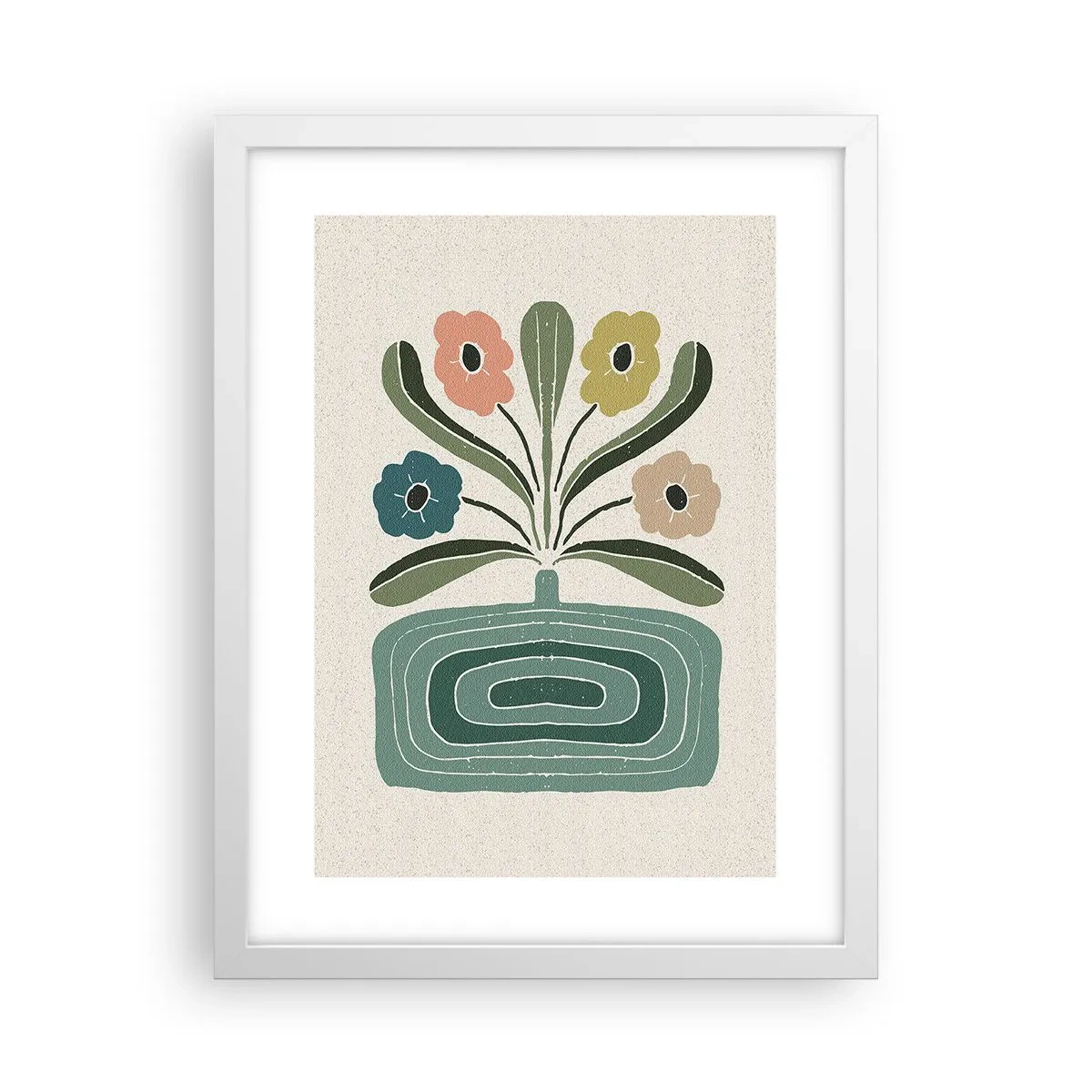 Poster in cornice bianca - Bouquet simmetrico - 30x40 cm