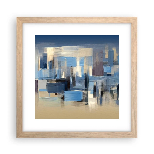 Poster in cornice rovere chiaro - Struttura blu - 30x30 cm