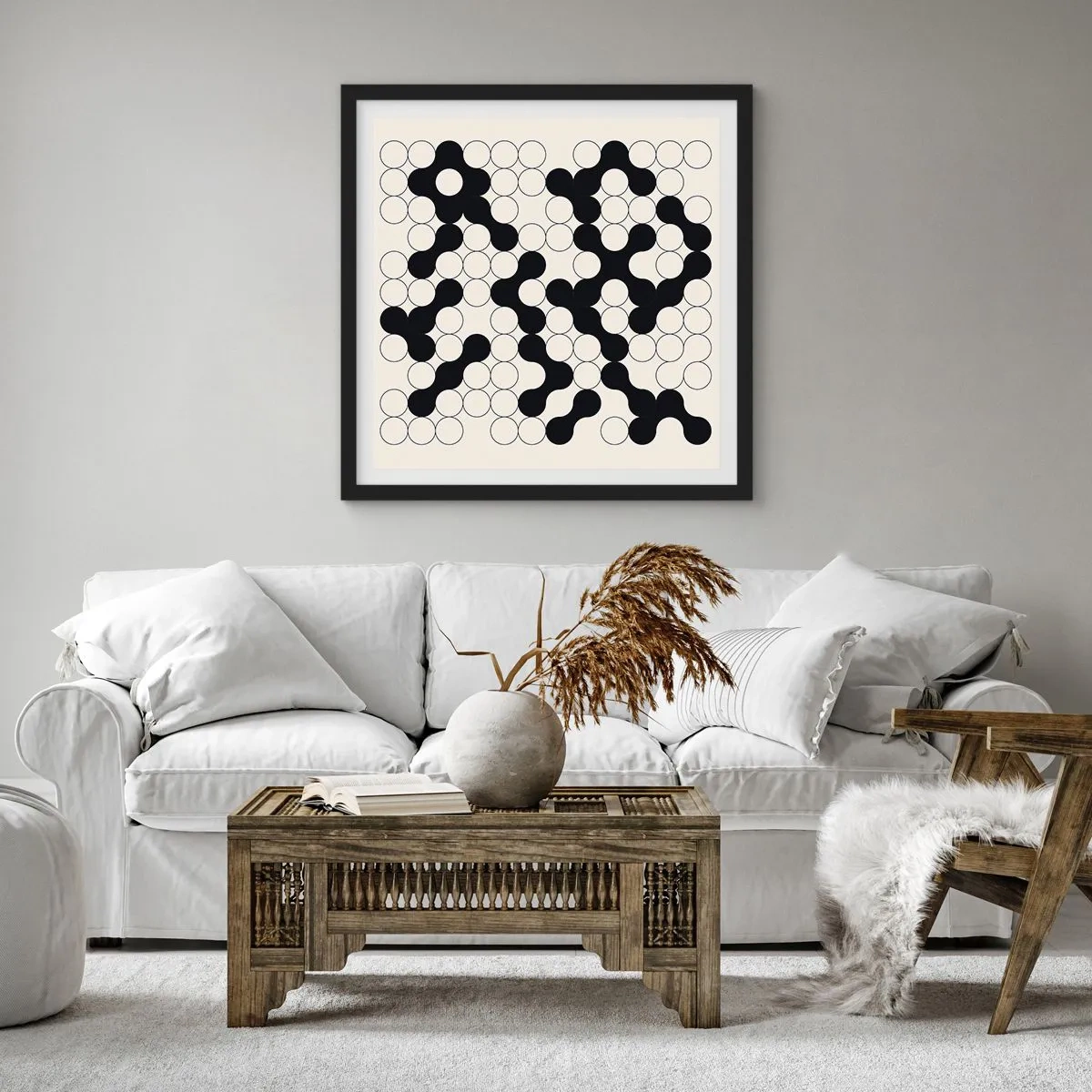 Poster in cornice nera - Gioco cinese: variazione - 40x40 cm