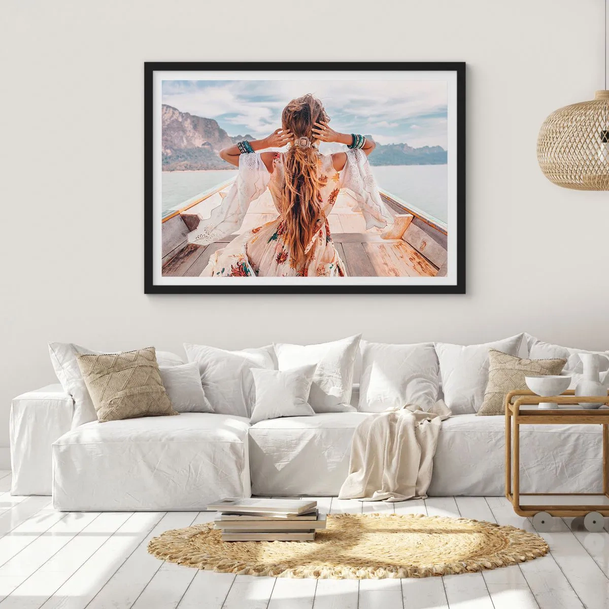 Poster in cornice nera - In cammino verso la felicità - 40x30 cm