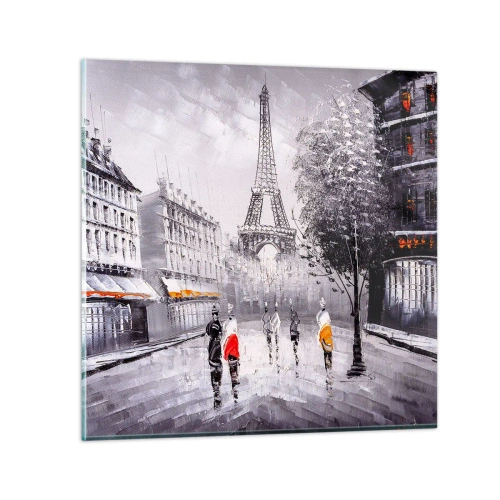 Quadro su vetro - Passeggiata a Parigi - 30x30 cm