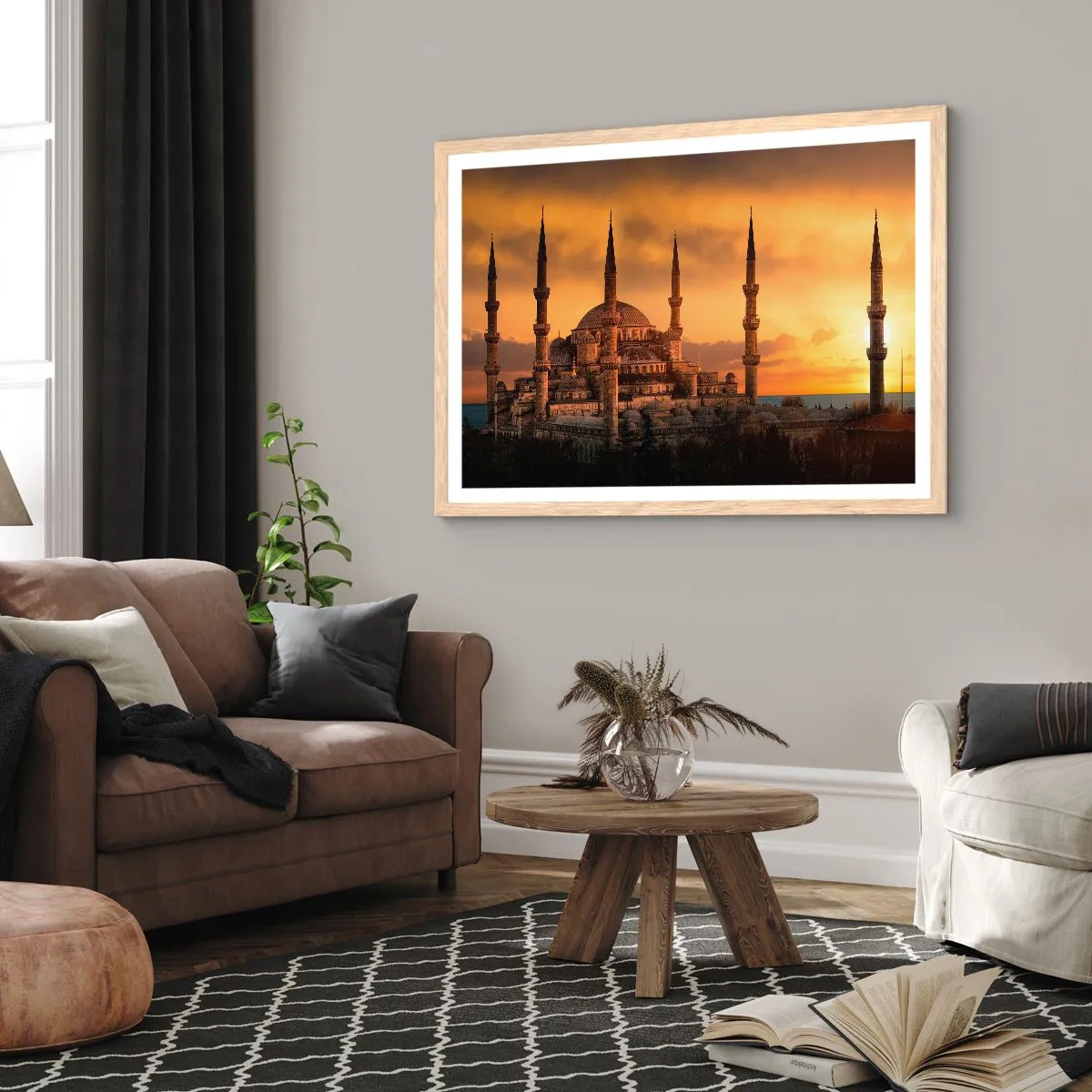Poster in cornice rovere chiaro - Dio è grande - 50x40 cm