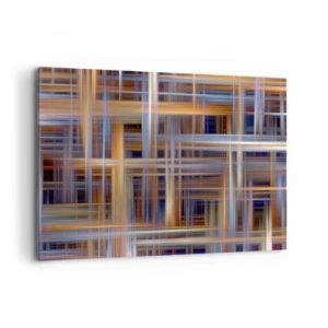 Quadro su tela - Stampe su Tela - Motivi geometrici astratti in colori pastello - 100x70cm - Tessute con la luce - Decorazione murale moderna per soggiorno e camera da letto ARTTOR