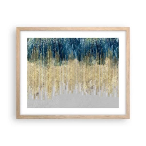 Poster in cornice rovere chiaro - Confine dorato - 50x40 cm