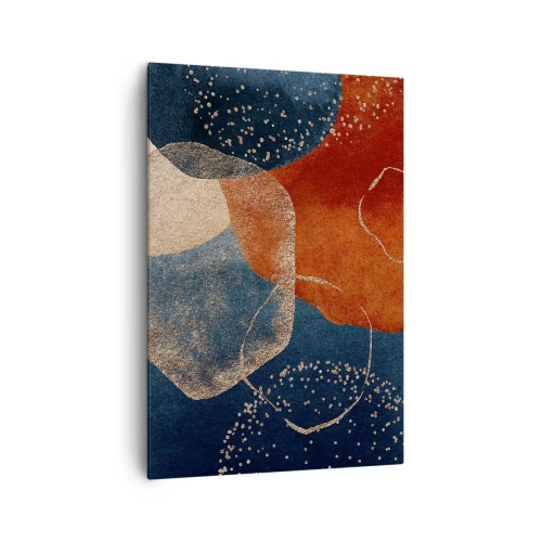 Quadro su tela - Stampe su Tela - Forme astratte nelle tonalità del rosso e del blu - 70x100cm - La leggerezza dell'essere - Decorazione murale moderna per soggiorno e camera da letto ARTTOR