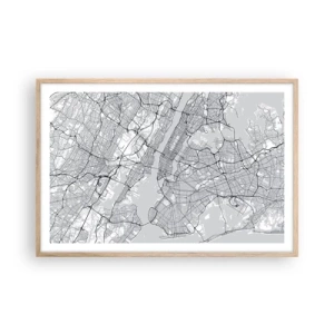 Poster in cornice rovere chiaro - Anatomia della metropoli - 91x61 cm