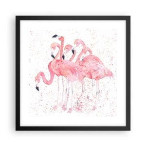 Poster in cornice nera - Gruppo in rosa - 40x40 cm