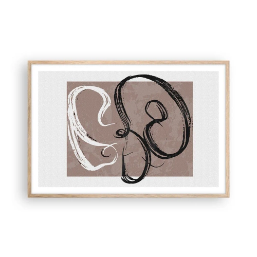 Poster in cornice rovere chiaro - Composizione: alla ricerca della pienezza - 91x61 cm