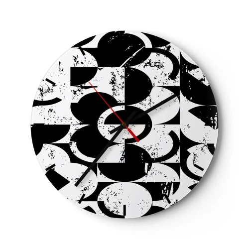 Orologio da parete - Orologio in Vetro - Il bianco è bianco, il nero è nero - 40x40 cm