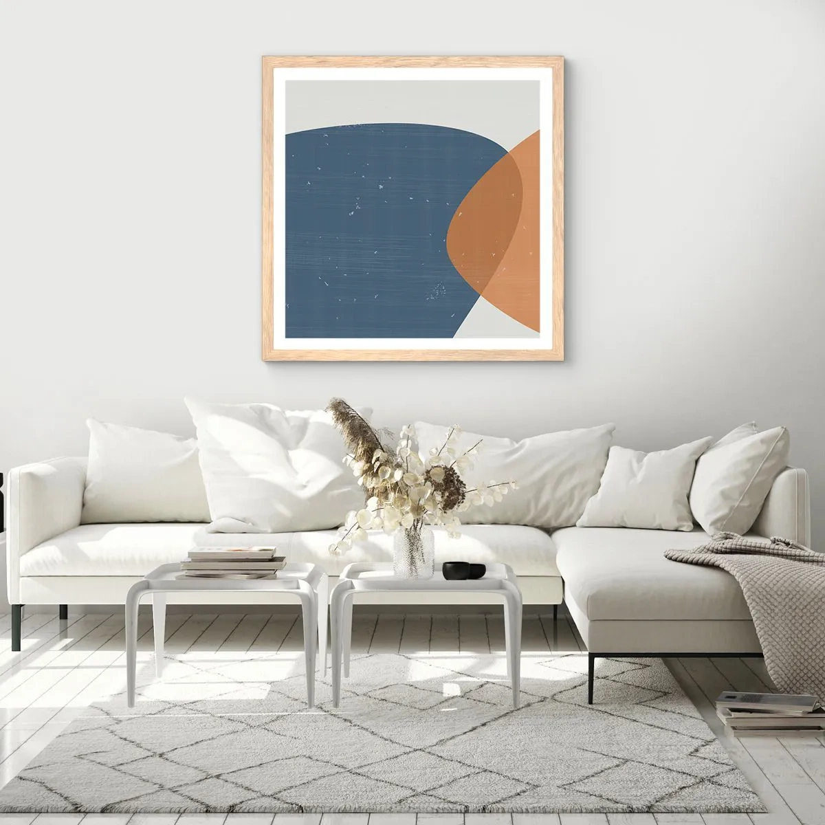 Poster in cornice rovere chiaro - Ovali e influenze - 50x50 cm
