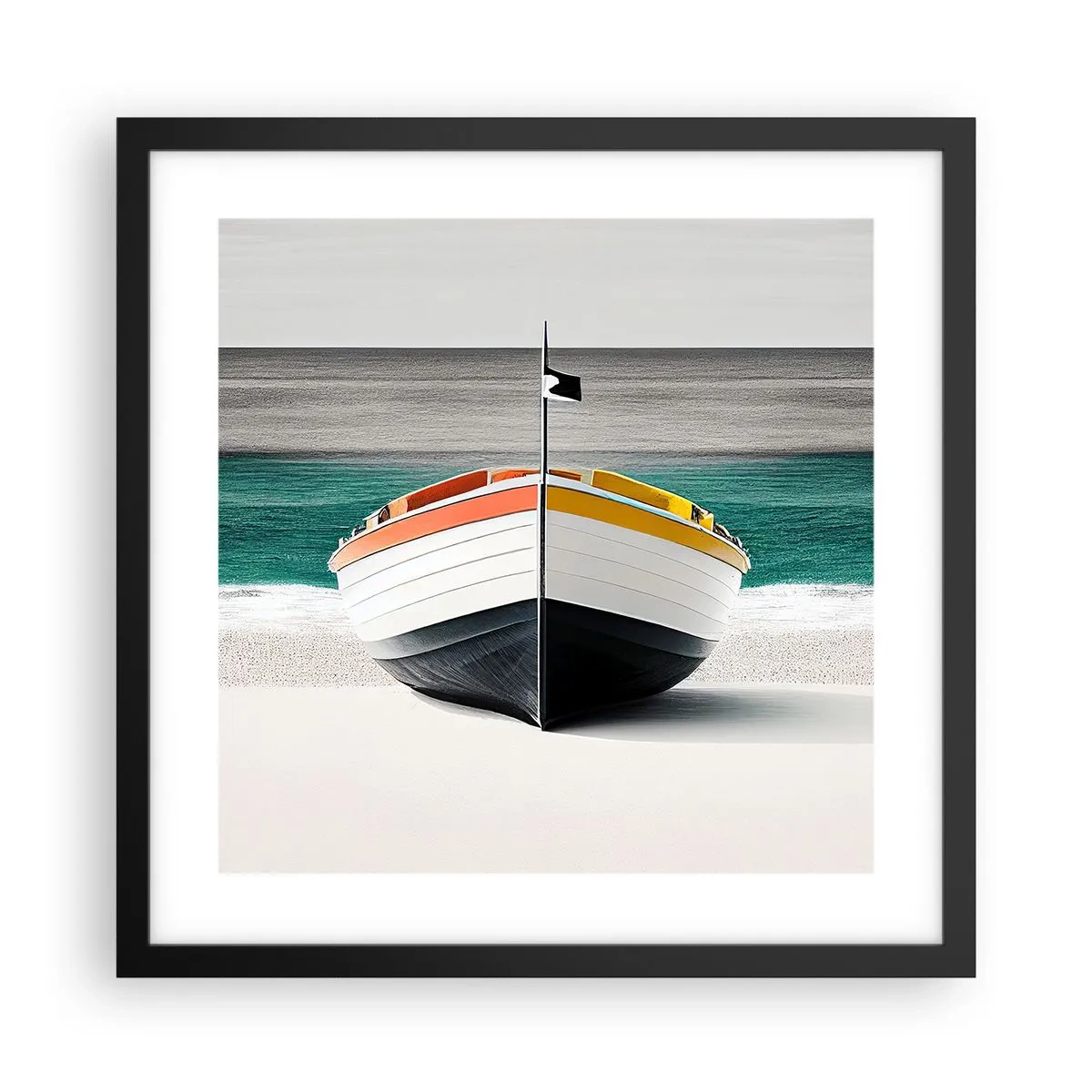 Poster in cornice nera - Al suo posto - 40x40 cm