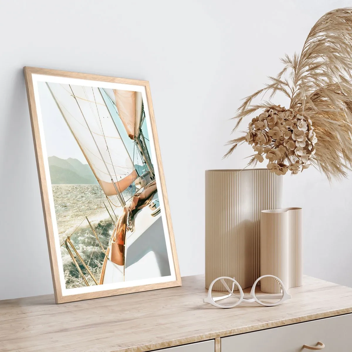 Poster in cornice rovere chiaro - A vele spiegate - 70x100 cm